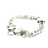 Sterling Silver / 14k Yellow Gold 37.5 gram Flat Link Bracelet 9mm 7"inch